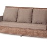 "Гляссе" диван трехместный из искусственного ротанга, цвет коричневый
