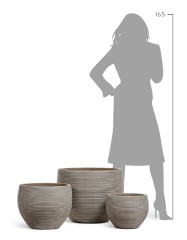 Кашпо TREEZ ERGO TreeLine Сферическая чаша Капучино в-29, д-36 см