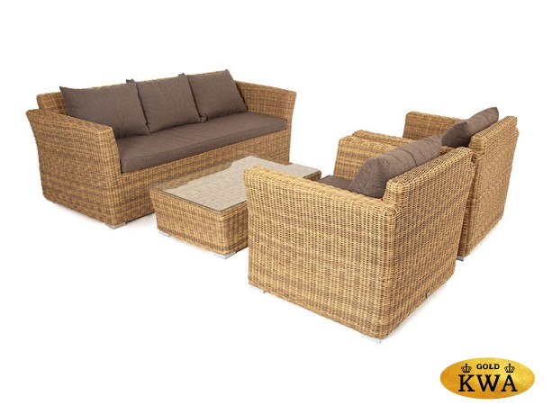 "Капучино" лаунж-зона из искусственного ротанга, цвет соломенный