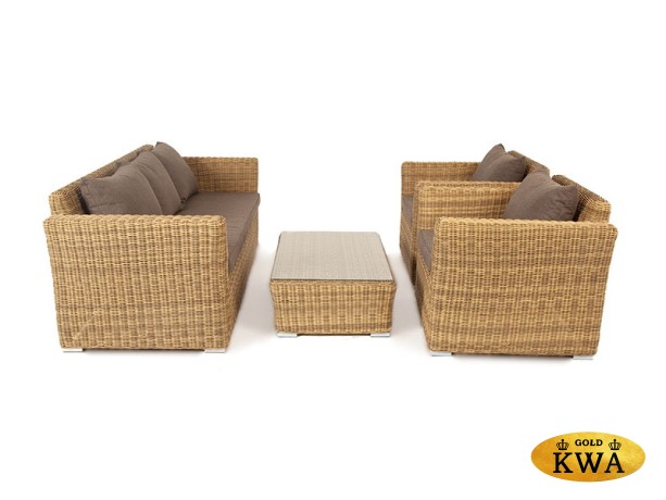 "Капучино" лаунж-зона из искусственного ротанга, цвет соломенный