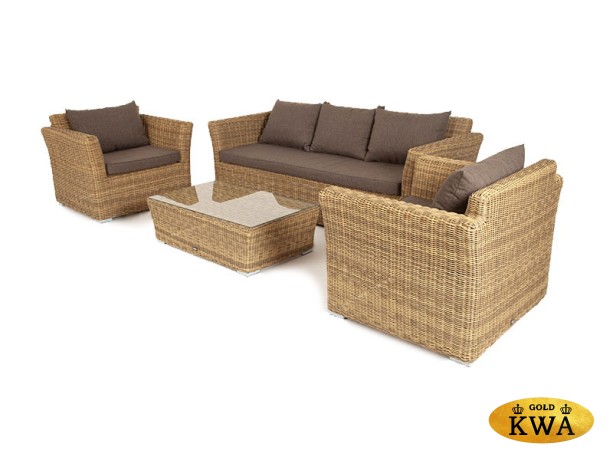 "Капучино" лаунж-зона из искусственного ротанга, цвет соломенный