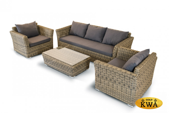 "Капучино" лаунж-зона из искусственного ротанга, цвет соломенный