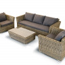 "Капучино" лаунж-зона из искусственного ротанга, цвет соломенный