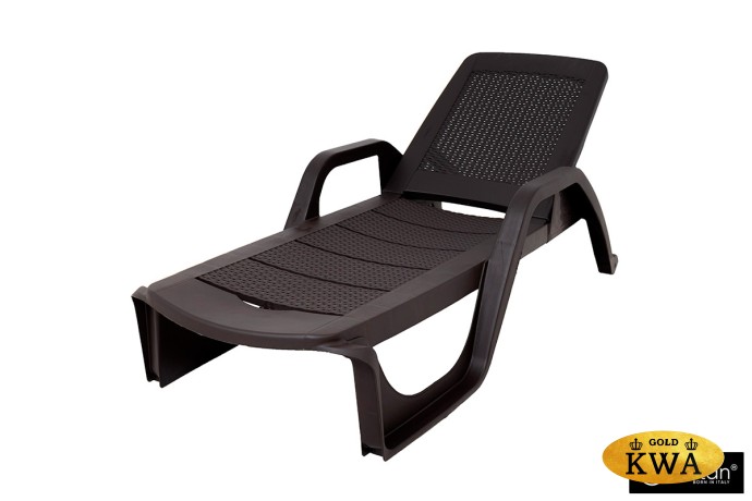 Шезлонг B:rattan NILO стопирующийся, коричневый