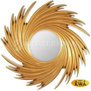 Зеркало в раме модерн Tornado Gold (Торнадо), d96 см