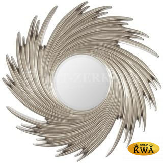 Зеркало в раме модерн Tornado Silver (Торнадо), d96 см