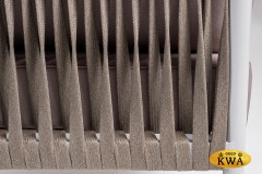 "Касабланка" угловой модуль плетеный из роупа, каркас алюминий светло-серый (RAL7035) шагрень, роуп серо-коричневый 23мм, ткань Neo ash