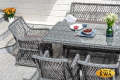 &quot;Катания&quot; обеденная группа плетеная на 6 персон, цвет графит