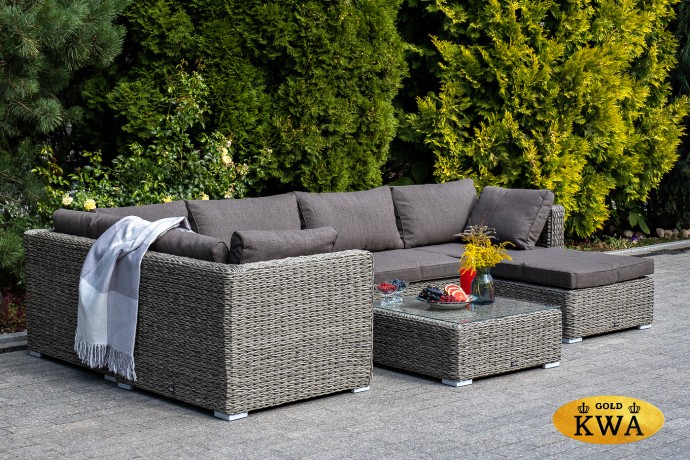 "Лунго" модуль диванный угловой с подушками, цвет серый (гиацинт)