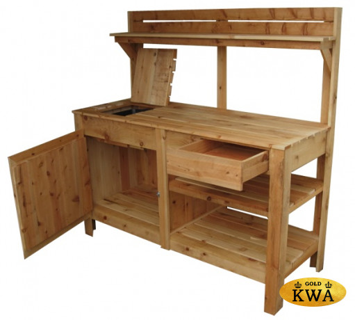 Рабочий стол садовый с мойкой №3