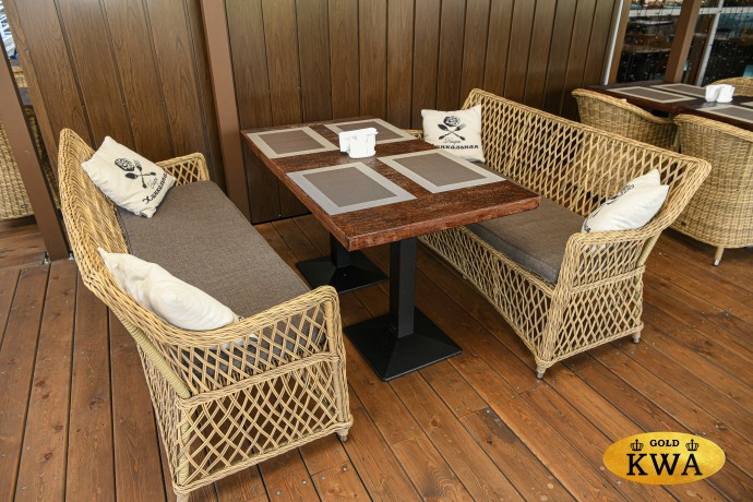 "Латте" диван двухместный из искусственного ротанга, цвет коричневый