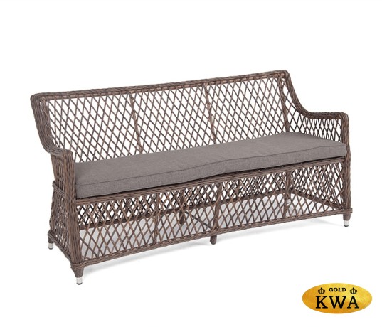 "Латте" диван двухместный из искусственного ротанга, цвет коричневый