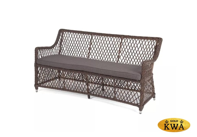 "Латте" диван двухместный из искусственного ротанга, цвет коричневый