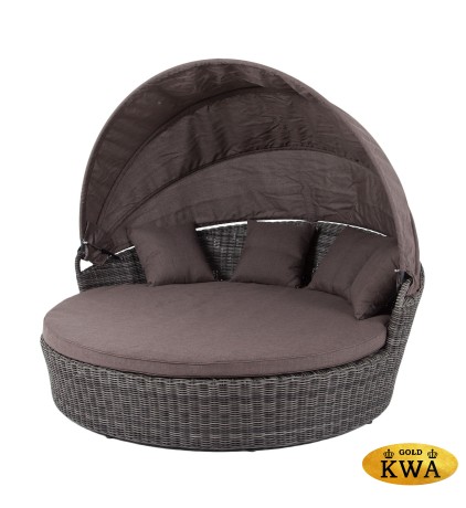 "Стильяно" плетеная кровать круглая, цвет графит