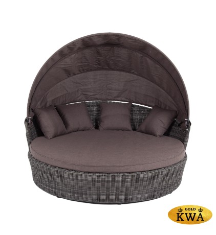 "Стильяно" плетеная кровать круглая, цвет графит