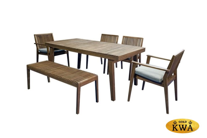 Обеденная группа из акации MONA с лавкой  Joygarden