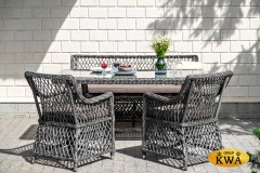 "Катания" обеденная группа плетеная на 4 персоны, цвет графит