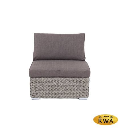 "Лунго" модуль диванный прямой с подушками, цвет cерый (гиацинт)