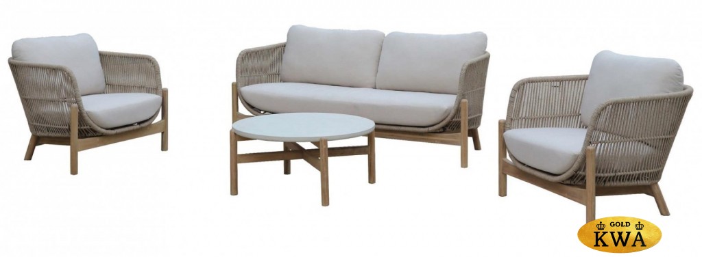 Диван деревянный плетеный двухместный