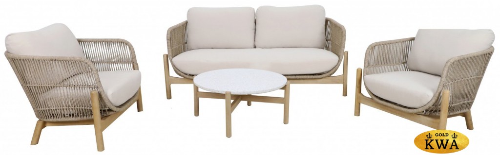 Диван деревянный плетеный двухместный