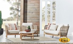 Диван деревянный плетеный двухместный