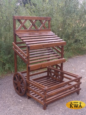 Стеллаж - развал усиленный пристенный с накопителем для арбузов и дынь