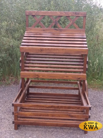 Стеллаж - развал усиленный пристенный с накопителем для арбузов и дынь