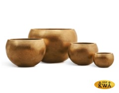 Кашпо TREEZ Effectory Metal Полусфера Сусальное золото д-57 см, в-38 см