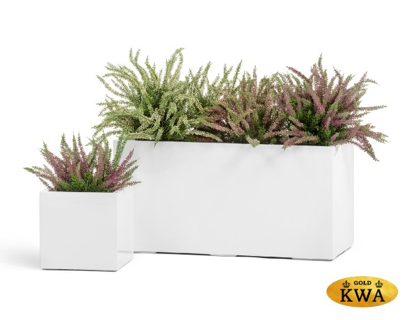 Кашпо TREEZ Effectory Gloss куб Белый глянцевый лак 30х30х30 см