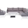 "Канны" модульная угловая лаунж-зона из роупа (веревки), цвет светло-серый
