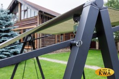 Качели LOAN трехместные (серые подушки)