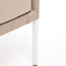 "Канны" левый модуль плетеный из роупа, каркас алюминий белый муар, роуп бежевый круглый, ткань бежевая 035