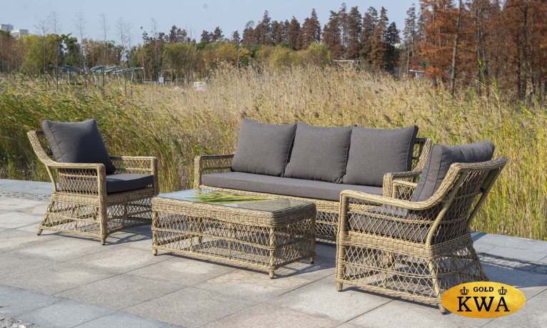 "Гранд Латте" кресло из искусственного ротанга, цвет соломенный