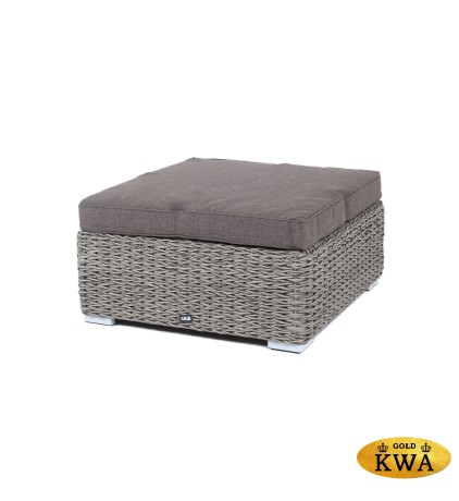 "Лунго" плетеная оттоманка с подушкой (гиацинт), цвет серый