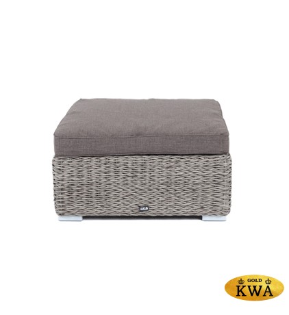 "Лунго" плетеная оттоманка с подушкой (гиацинт), цвет серый