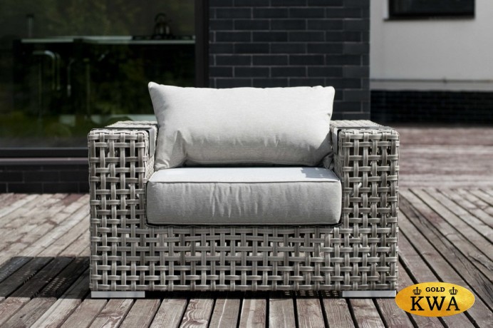 "Тито" плетеное кресло из искусственного ротанга, цвет серый