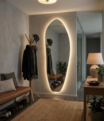 Organic XL LED Gold Зеркало в полный рост в раме с подсветкой