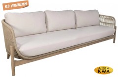Диван деревянный плетеный трехместный