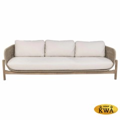 Диван деревянный плетеный трехместный