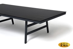 &quot;Рио&quot; стол из HPL 300х120см, цвет столешницы &quot;черный мрамор&quot;, угол R3мм