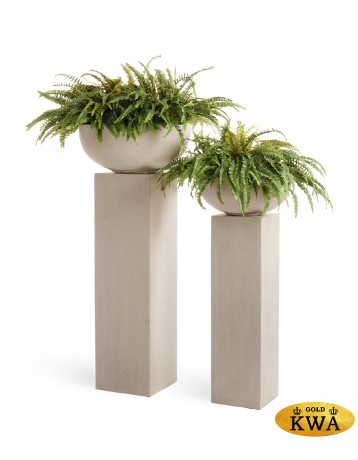 Кашпо TREEZ Effectory Beton Низкая чаша Белый песок д-74 см, в-31 см