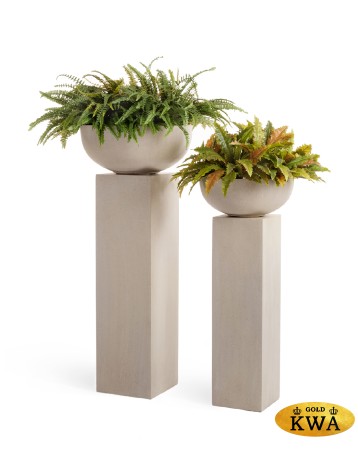 Кашпо TREEZ Effectory Beton Низкая чаша Белый песок д-74 см, в-31 см