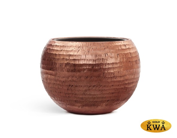 Кашпо TREEZ Effectory Metal Полусфера Чеканная Розовая медь д-40 см, в-32 см