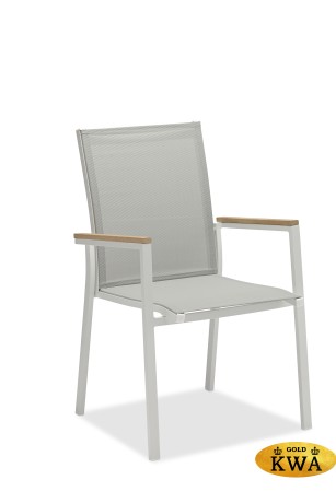 Sater Стул белый/серый, алюминий/текстилен