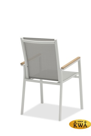 Sater Стул белый/серый, алюминий/текстилен