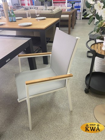 Sater Стул белый/серый, алюминий/текстилен