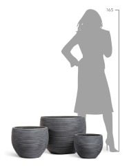 Кашпо TREEZ ERGO TreeLine Сферическая чаша Дымчато-серый бетон в-29, д-36 см