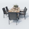 Обеденная группа MIRRA SOLA каркас карбон / стол поливуд 180 / текстилен серый
