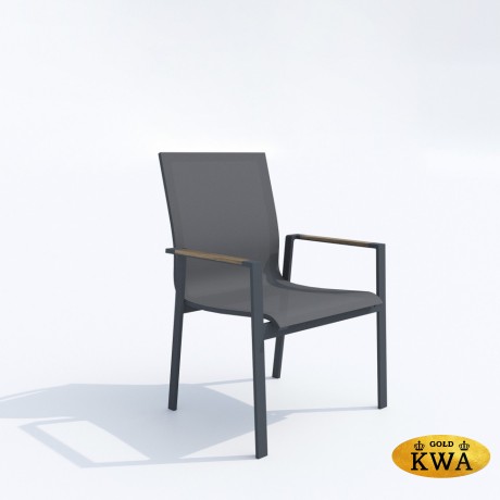 Обеденная группа MIRRA SOLA каркас карбон / стол поливуд 180 / текстилен серый