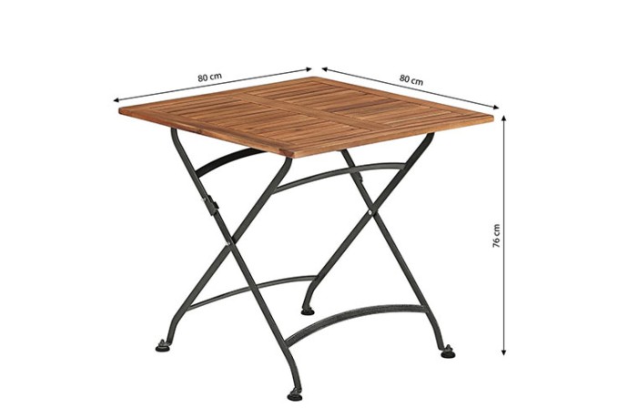 Стол из акации ЛАТА складной 80 см